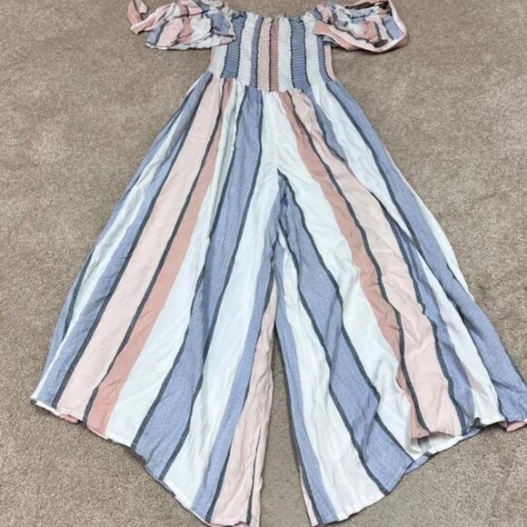 Jumpsuit Striped Short Sleeve Women's - Picture 2 of 6